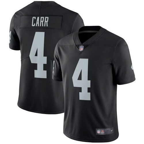Men Oakland Raiders Limited Black Derek Carr Home Jersey NFL Football #4 Vapor Untouchable Jersey->nfl t-shirts->Sports Accessory
